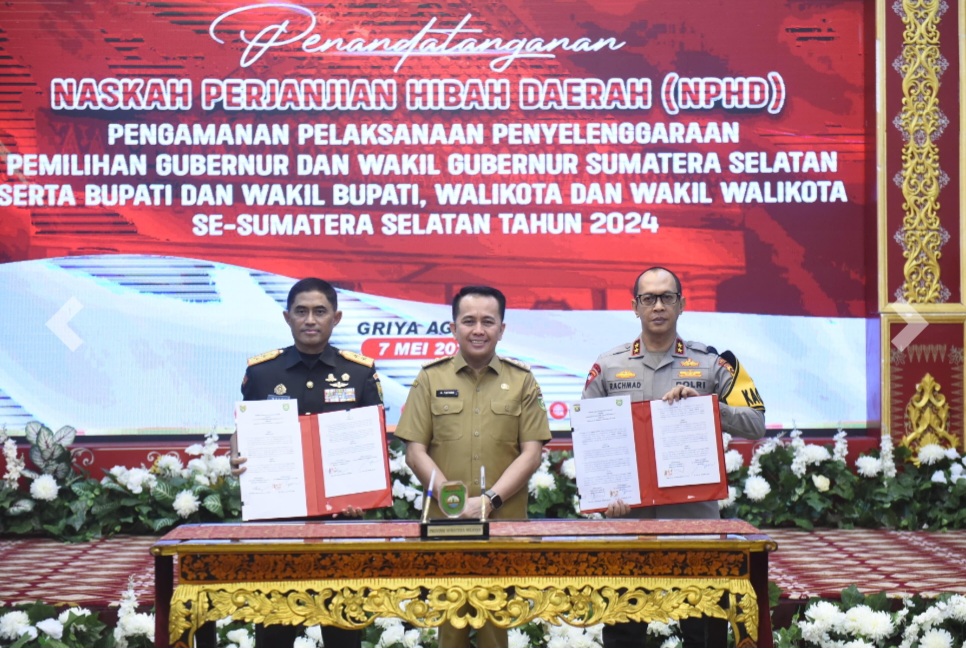 Teken NHPD Serentak, Pemprov Sumsel dan Forkopimda Komitmen Pilkada Aman dan Damai